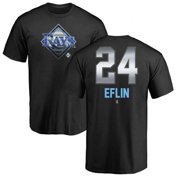 Men's Tampa Bay Rays Zach Eflin ＃24 Midnight Mascot T-Shirt - Black