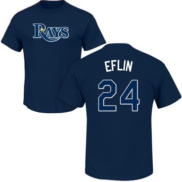 Men's Tampa Bay Rays Zach Eflin ＃24 Roster Name & Number T-Shirt - Navy