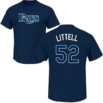 Men's Tampa Bay Rays Zack Littell ＃52 Roster Name & Number T-Shirt - Navy