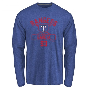 Men's Texas Rangers Adolis Garcia ＃53 Base Runner Long Sleeve T-Shirt - Royal