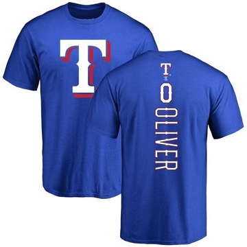 Men's Texas Rangers Al Oliver ＃0 Backer T-Shirt - Royal