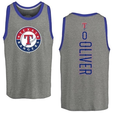 Men's Texas Rangers Al Oliver ＃0 Backer Tank Top Ash