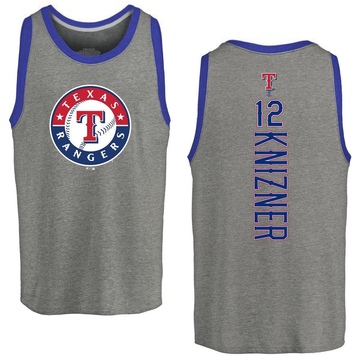 Men's Texas Rangers Andrew Knizner ＃12 Backer Tank Top Ash