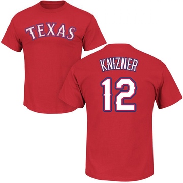 Men's Texas Rangers Andrew Knizner ＃12 Roster Name & Number T-Shirt - Red