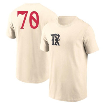 Men's Texas Rangers Antoine Kelly ＃70 2023 City Connect Name & Number T-Shirt - Cream