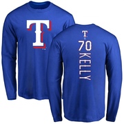 Men's Texas Rangers Antoine Kelly ＃70 Backer Long Sleeve T-Shirt - Royal