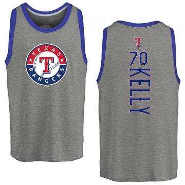 Men's Texas Rangers Antoine Kelly ＃70 Backer Tank Top Ash