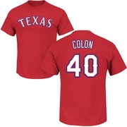 Men's Texas Rangers Bartolo Colon ＃40 Roster Name & Number T-Shirt - Red