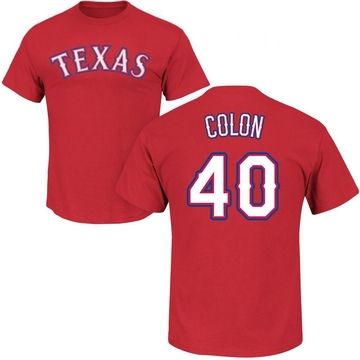 Men's Texas Rangers Bartolo Colon ＃40 Roster Name & Number T-Shirt - Red