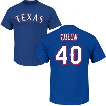 Men's Texas Rangers Bartolo Colon ＃40 Roster Name & Number T-Shirt - Royal