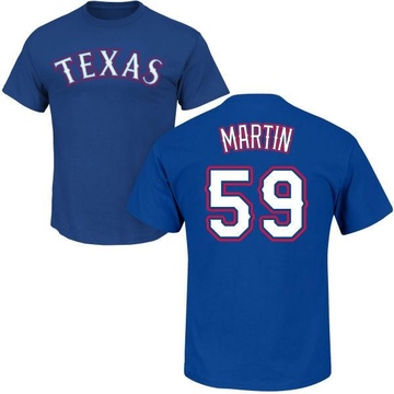 Men's Texas Rangers Brett Martin ＃59 Roster Name & Number T-Shirt - Royal