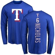 Men's Texas Rangers Brett Nicholas ＃6 Backer Long Sleeve T-Shirt - Royal