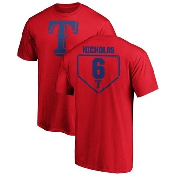 Men's Texas Rangers Brett Nicholas ＃6 RBI T-Shirt - Red