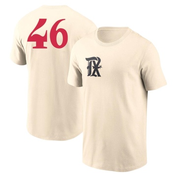 Men's Texas Rangers Brock Burke ＃46 2023 City Connect Name & Number T-Shirt - Cream