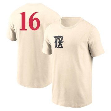 Men's Texas Rangers Brock Holt ＃16 2023 City Connect Name & Number T-Shirt - Cream