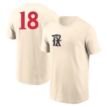 Men's Texas Rangers Carson Kelly ＃18 2023 City Connect Name & Number T-Shirt - Cream