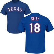 Men's Texas Rangers Carson Kelly ＃18 Roster Name & Number T-Shirt - Royal