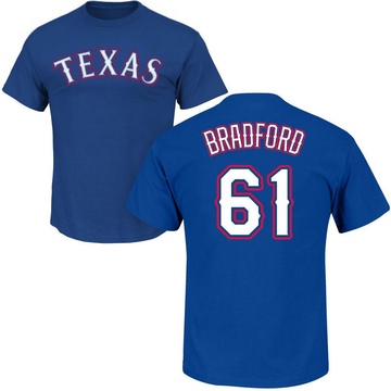 Men's Texas Rangers Cody Bradford ＃61 Roster Name & Number T-Shirt - Royal