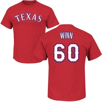 Men's Texas Rangers Cole Winn ＃60 Roster Name & Number T-Shirt - Red