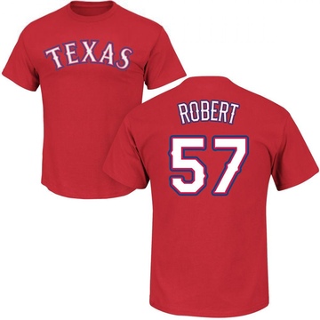 Men's Texas Rangers Daniel Robert ＃57 Roster Name & Number T-Shirt - Red