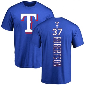 Men's Texas Rangers David Robertson ＃37 Backer T-Shirt - Royal