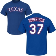 Men's Texas Rangers David Robertson ＃37 Roster Name & Number T-Shirt - Royal