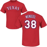 Men's Texas Rangers Davis Wendzel ＃38 Roster Name & Number T-Shirt - Red