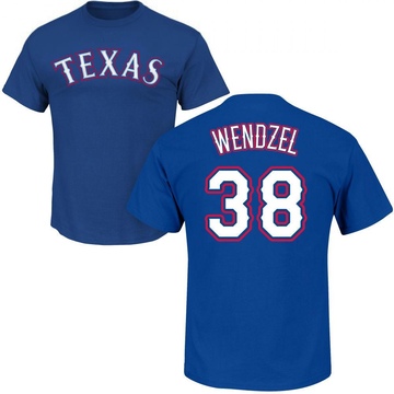 Men's Texas Rangers Davis Wendzel ＃38 Roster Name & Number T-Shirt - Royal