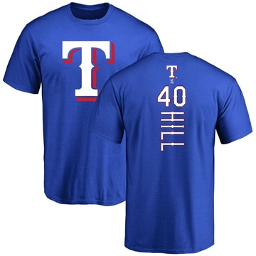 Men's Texas Rangers Derek Hill ＃40 Backer T-Shirt - Royal