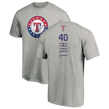 Men's Texas Rangers Derek Hill ＃40 Backer T-Shirt Ash