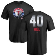 Men's Texas Rangers Derek Hill ＃40 Midnight Mascot T-Shirt - Black