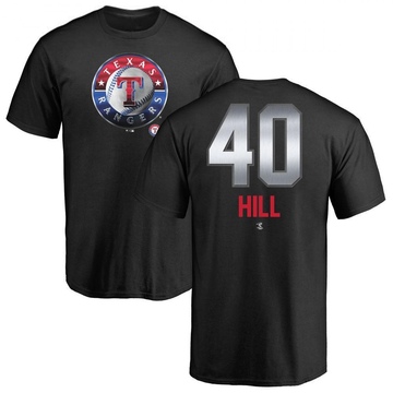 Men's Texas Rangers Derek Hill ＃40 Midnight Mascot T-Shirt - Black