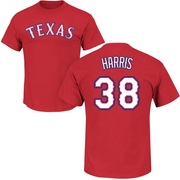 Men's Texas Rangers Dustin Harris ＃38 Roster Name & Number T-Shirt - Red