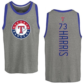 Men's Texas Rangers Dustin Harris ＃73 Backer Tank Top Ash