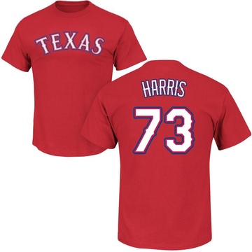 Men's Texas Rangers Dustin Harris ＃73 Roster Name & Number T-Shirt - Red