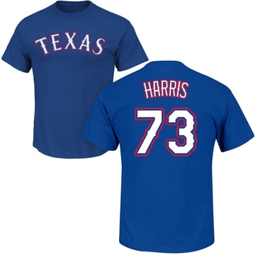 Men's Texas Rangers Dustin Harris ＃73 Roster Name & Number T-Shirt - Royal