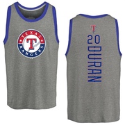 Men's Texas Rangers Ezequiel Duran ＃20 Backer Tank Top Ash