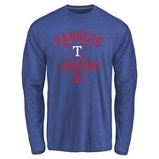 Men's Texas Rangers Ferguson Jenkins ＃31 Base Runner Long Sleeve T-Shirt - Royal