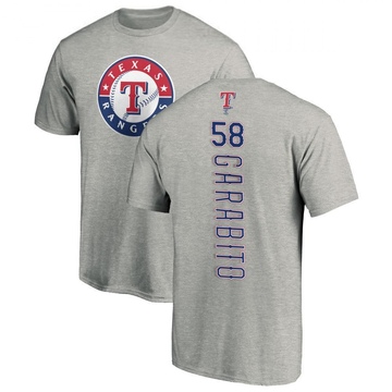 Men's Texas Rangers Gerson Garabito ＃58 Backer T-Shirt Ash