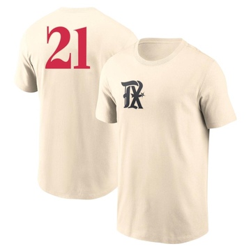 Men's Texas Rangers Ian Kennedy ＃21 2023 City Connect Name & Number T-Shirt - Cream