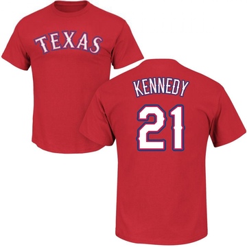 Men's Texas Rangers Ian Kennedy ＃21 Roster Name & Number T-Shirt - Red