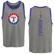 Men's Texas Rangers Ivan Rodriguez ＃7 Backer Tank Top Ash