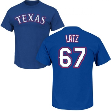 Men's Texas Rangers Jacob Latz ＃67 Roster Name & Number T-Shirt - Royal