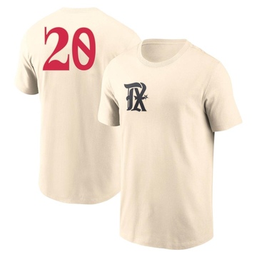Men's Texas Rangers Jeff Burroughs ＃20 2023 City Connect Name & Number T-Shirt - Cream
