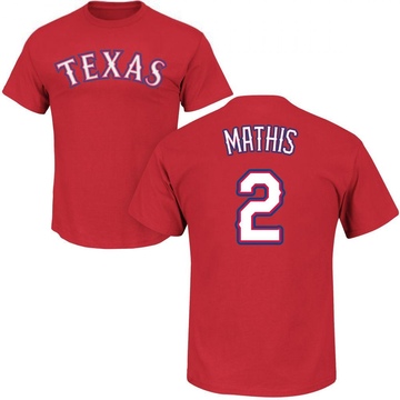 Men's Texas Rangers Jeff Mathis ＃2 Roster Name & Number T-Shirt - Red