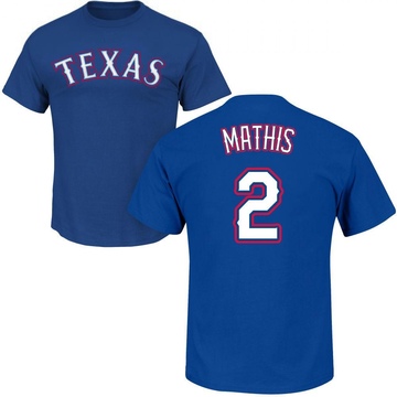 Men's Texas Rangers Jeff Mathis ＃2 Roster Name & Number T-Shirt - Royal