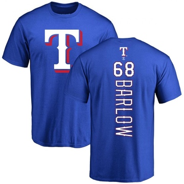 Men's Texas Rangers Joe Barlow ＃68 Backer T-Shirt - Royal