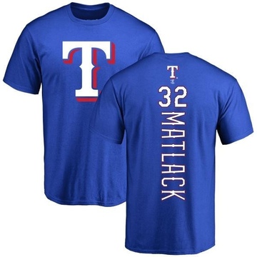 Men's Texas Rangers Jon Matlack ＃32 Backer T-Shirt - Royal