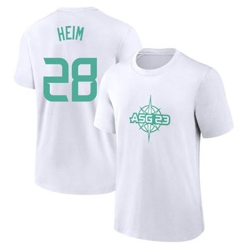 Men's Texas Rangers Jonah Heim ＃28 Game 2023 All-Star Name & Number T-Shirt - White