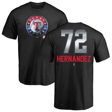 Men's Texas Rangers Jonathan Hernandez ＃72 Midnight Mascot T-Shirt - Black